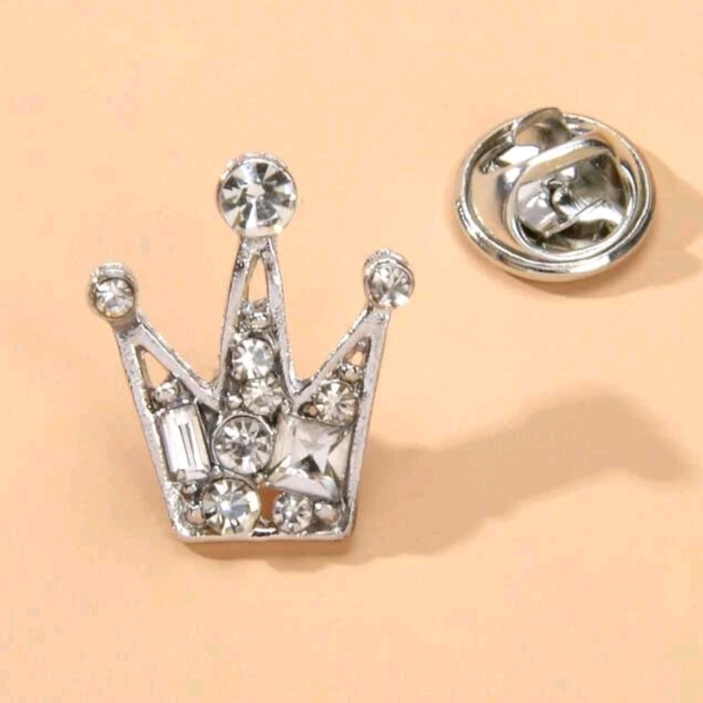Rhinestone Crown Pin